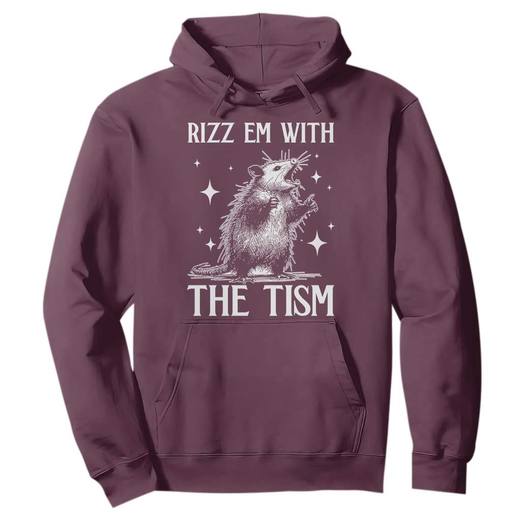 Funny Autism Opossum Hoodie Rizz Em With The Tism Meme Autistic ASD