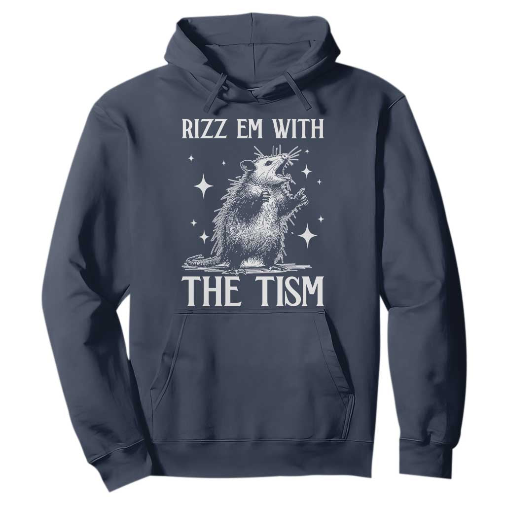 Funny Autism Opossum Hoodie Rizz Em With The Tism Meme Autistic ASD