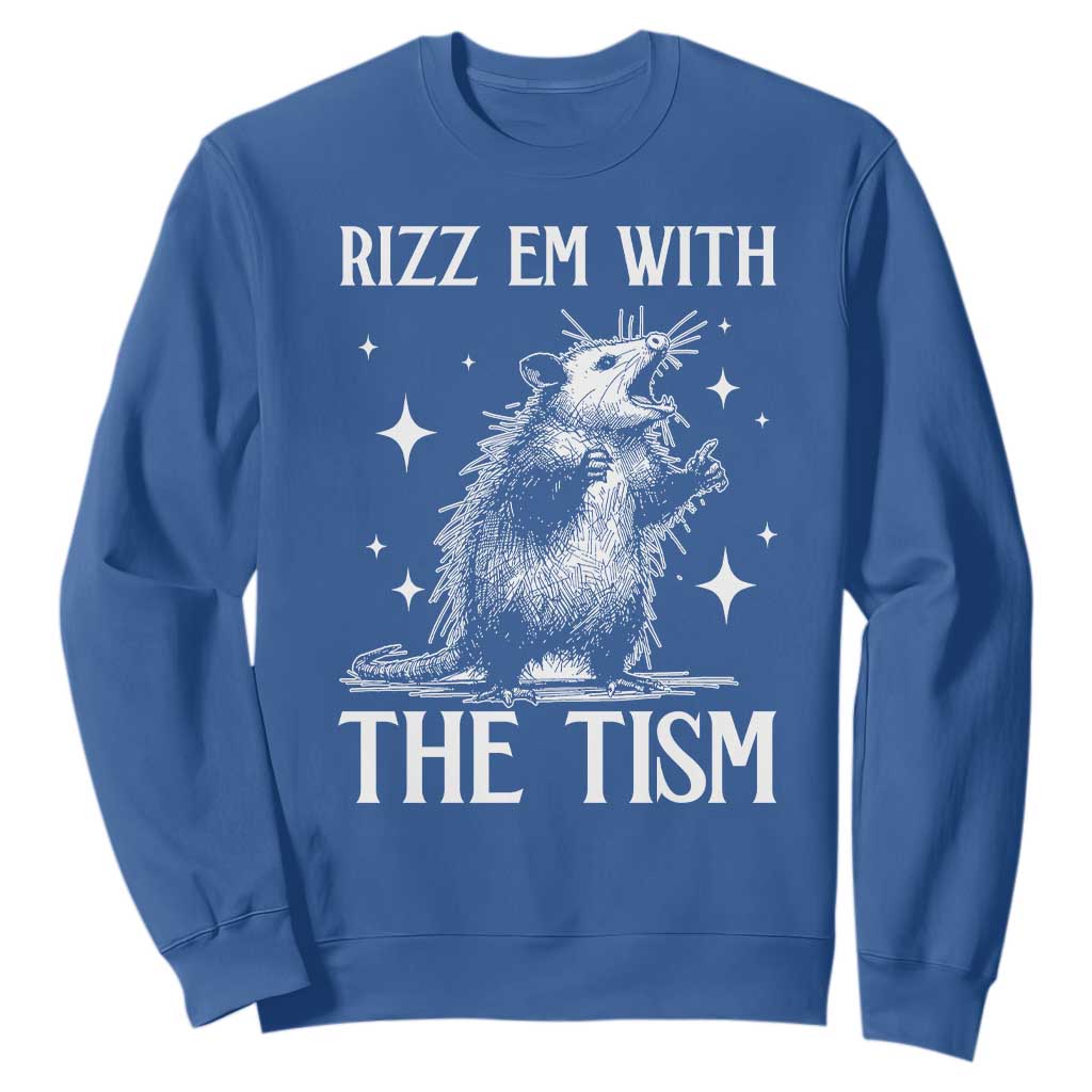 Funny Autism Opossum Sweatshirt Rizz Em With The Tism Meme Autistic ASD