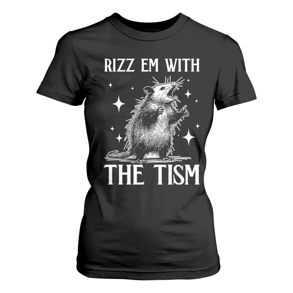 Funny Autism Opossum T Shirt For Women Rizz Em With The Tism Meme Autistic ASD