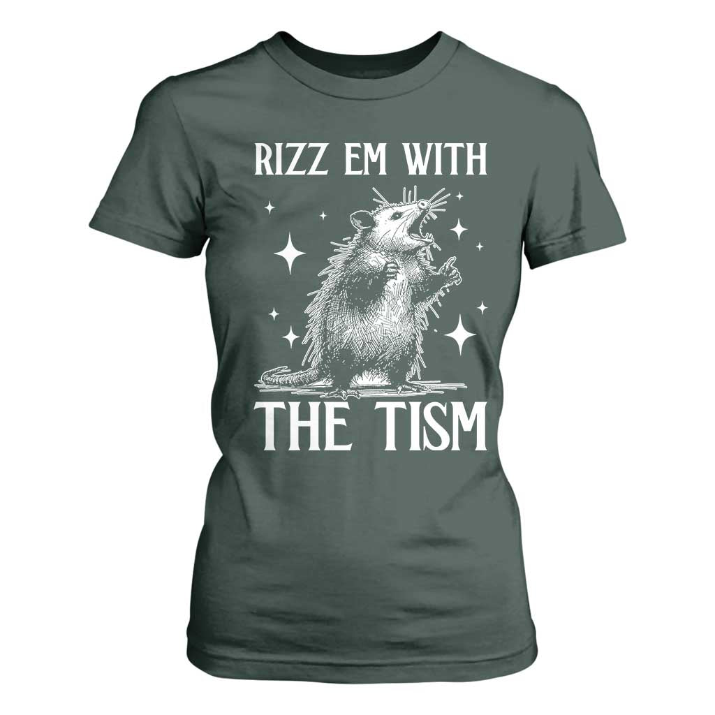 Funny Autism Opossum T Shirt For Women Rizz Em With The Tism Meme Autistic ASD