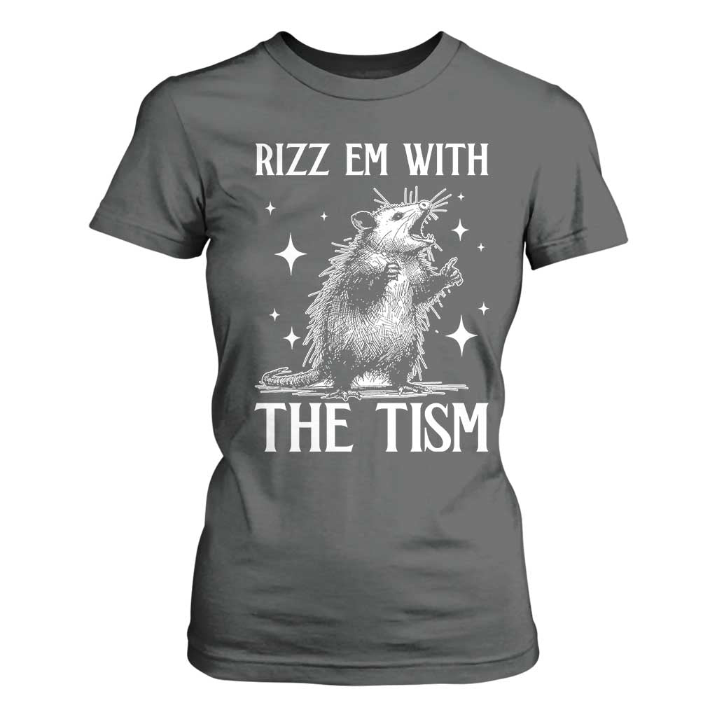 Funny Autism Opossum T Shirt For Women Rizz Em With The Tism Meme Autistic ASD