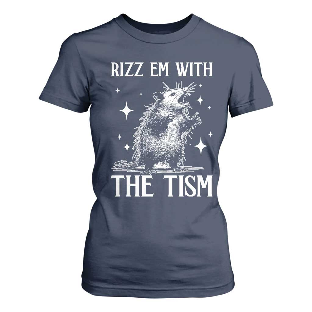 Funny Autism Opossum T Shirt For Women Rizz Em With The Tism Meme Autistic ASD