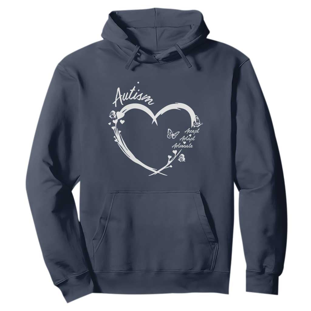 Autism Support Adaptation Hoodie Accept Adapt Advocate Love Heart