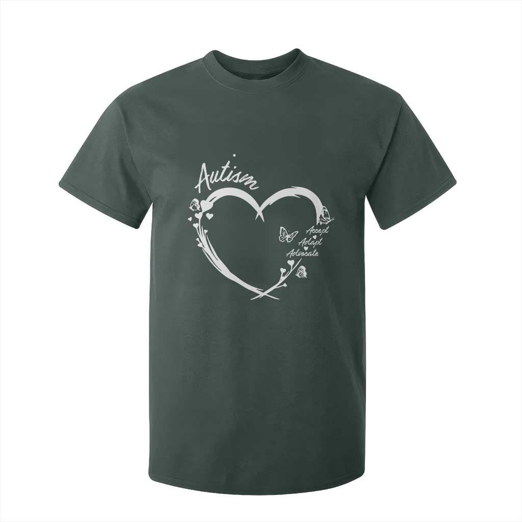 Autism Support Adaptation T Shirt For Kid Accept Adapt Advocate Love Heart