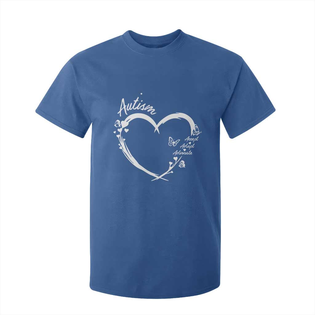 Autism Support Adaptation T Shirt For Kid Accept Adapt Advocate Love Heart