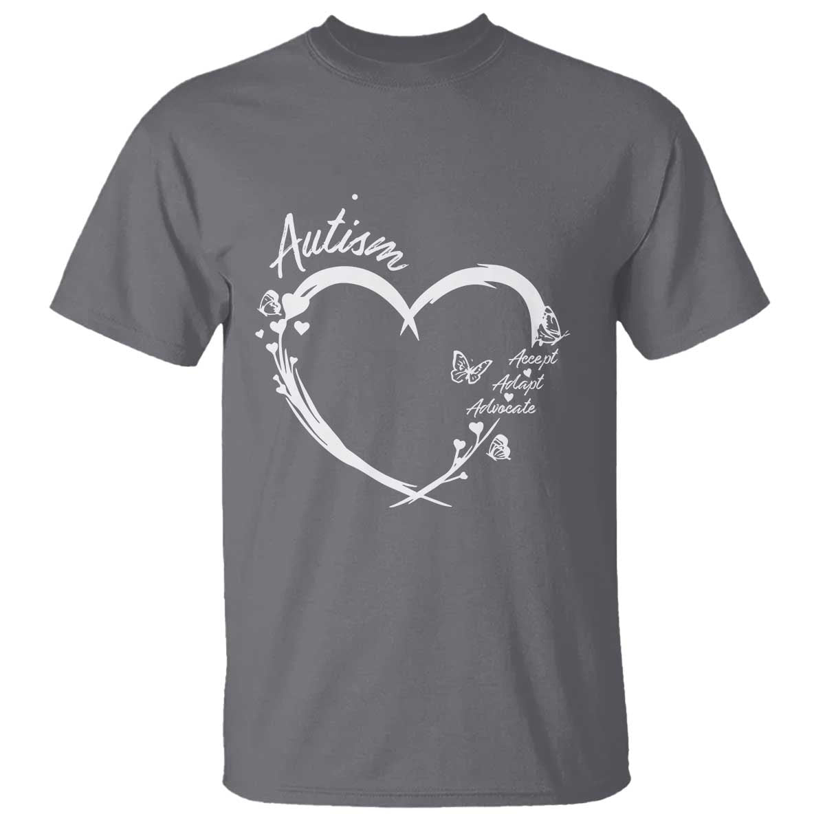 Autism Support Adaptation T Shirt Accept Adapt Advocate Love Heart