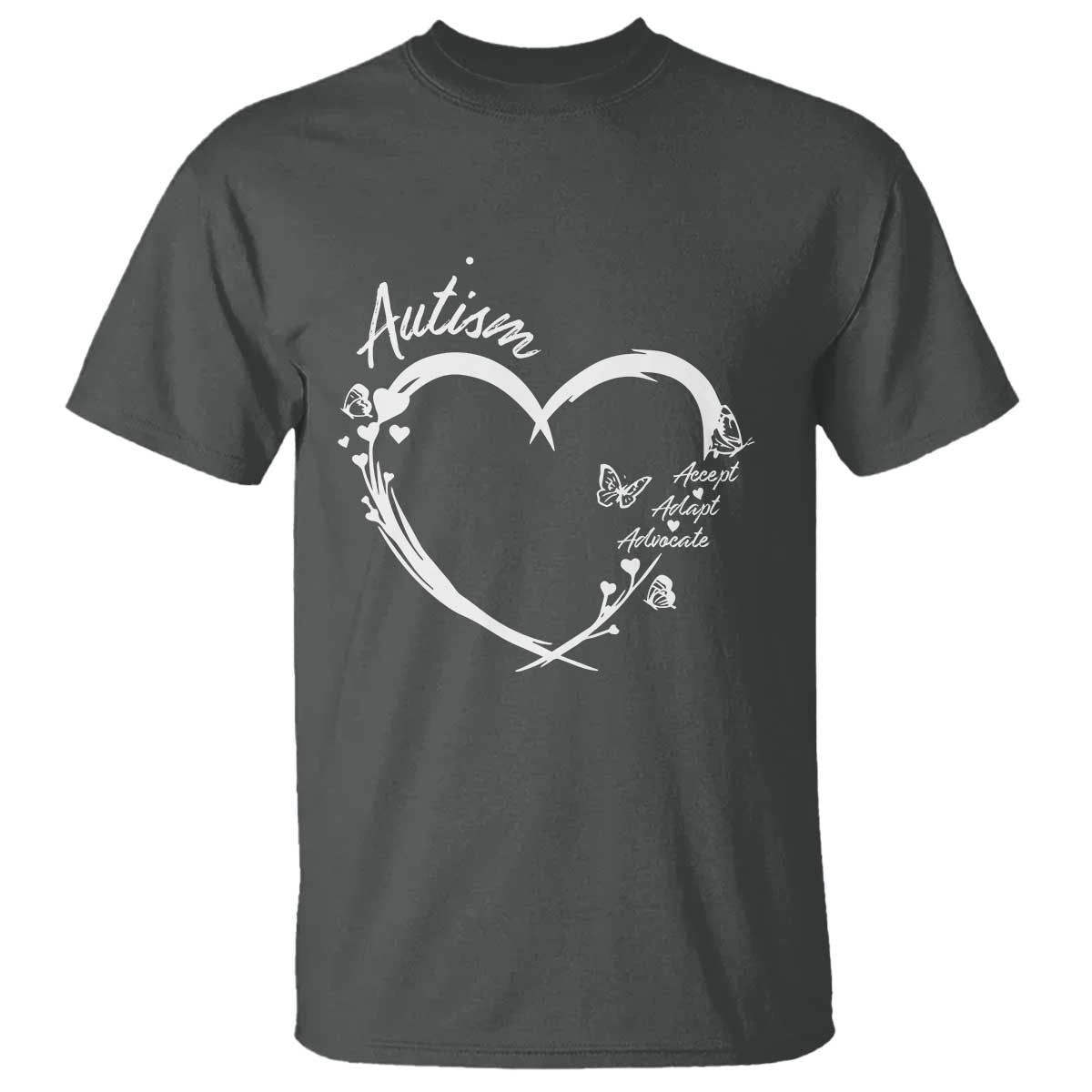 Autism Support Adaptation T Shirt Accept Adapt Advocate Love Heart