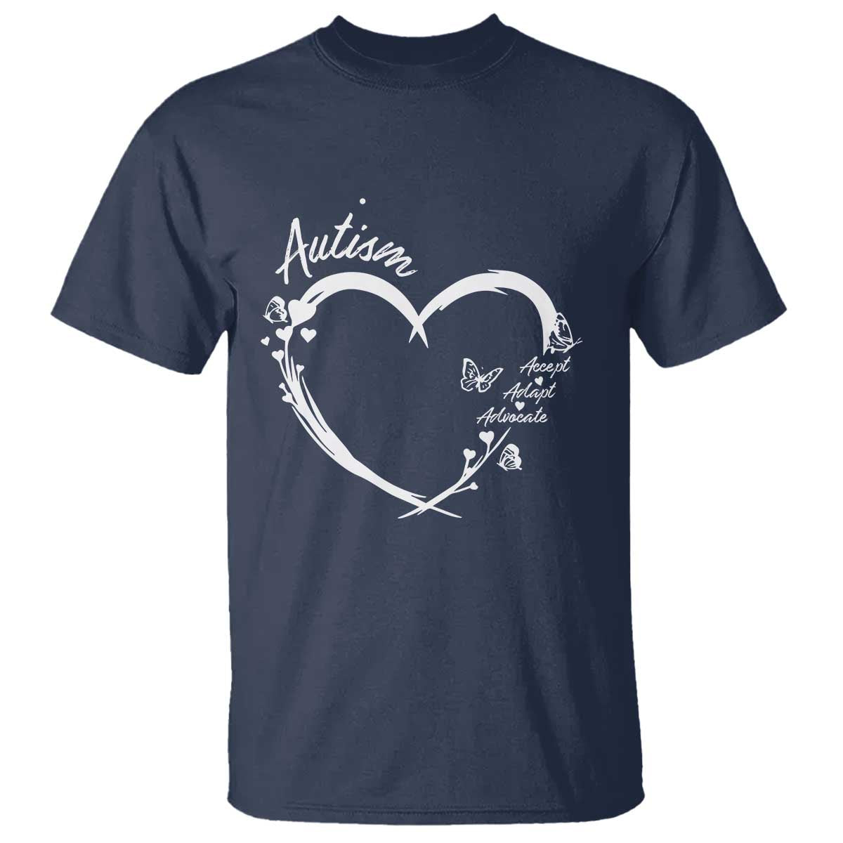 Autism Support Adaptation T Shirt Accept Adapt Advocate Love Heart