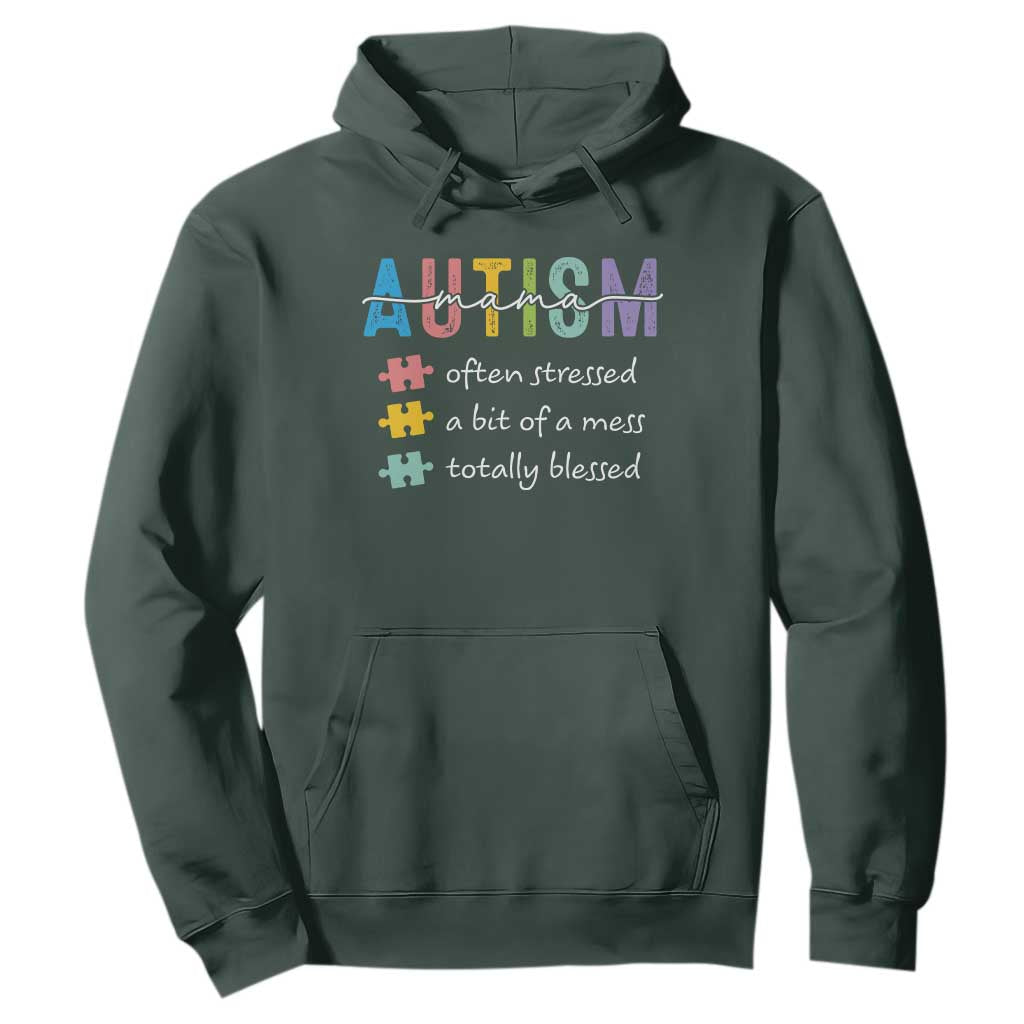 Blessed Autism Mama Hoodie Often Stressed A Bit of A Mess Totally Blessed