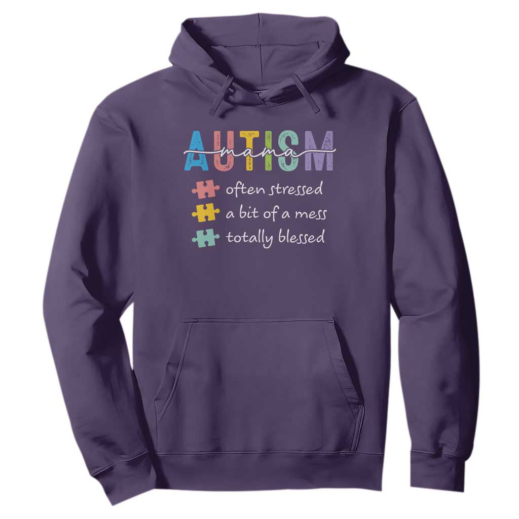 Blessed Autism Mama Hoodie Often Stressed A Bit of A Mess Totally Blessed