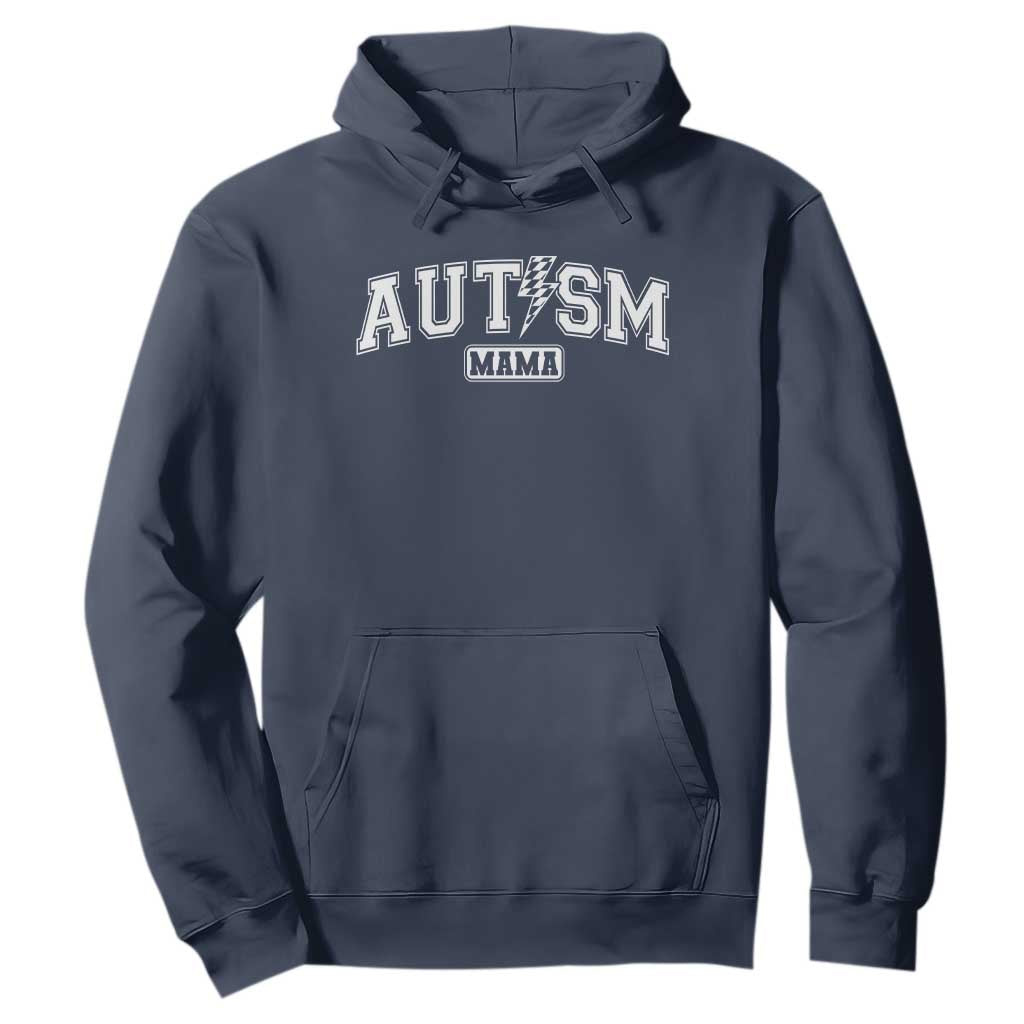 Autism Mama Lightning Bolt Checkered Hoodie Autistic Mom Blessed