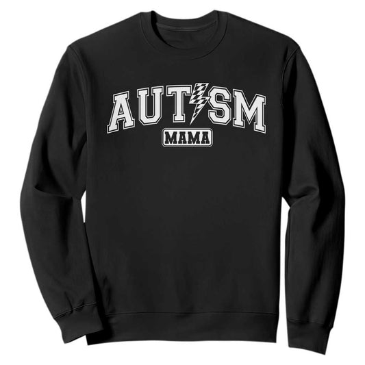 Autism Mama Lightning Bolt Checkered Sweatshirt Autistic Mom Blessed