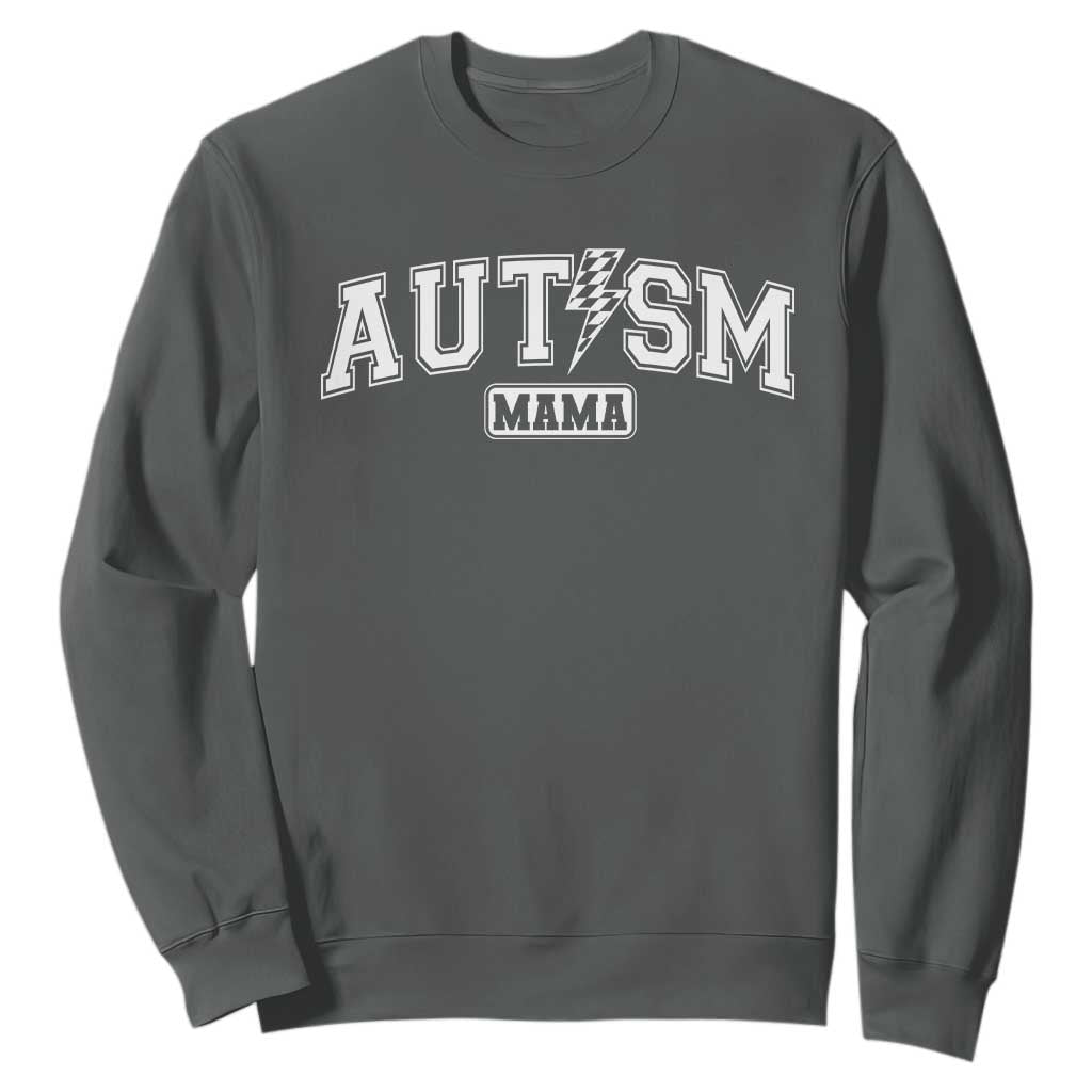 Autism Mama Lightning Bolt Checkered Sweatshirt Autistic Mom Blessed