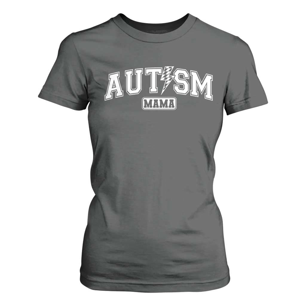 Autism Mama Lightning Bolt Checkered T Shirt For Women Autistic Mom Blessed