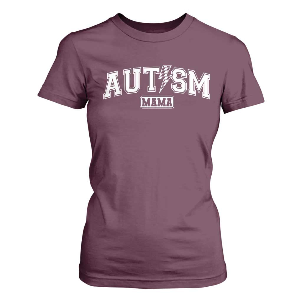 Autism Mama Lightning Bolt Checkered T Shirt For Women Autistic Mom Blessed