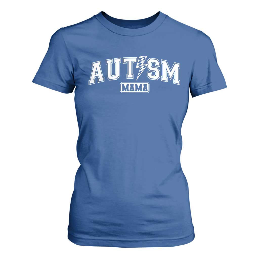 Autism Mama Lightning Bolt Checkered T Shirt For Women Autistic Mom Blessed
