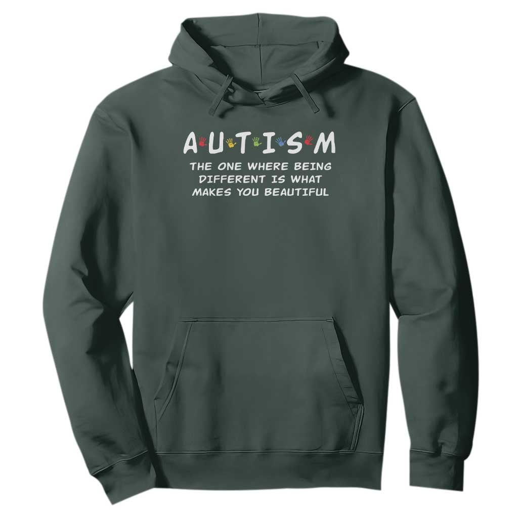 Friends Autism Hoodie The One Where Being Different is What Makes You Beautiful