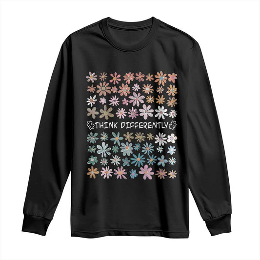 Autism Support Long Sleeve Shirt Think Differently Neurodiversity Sped Teacher