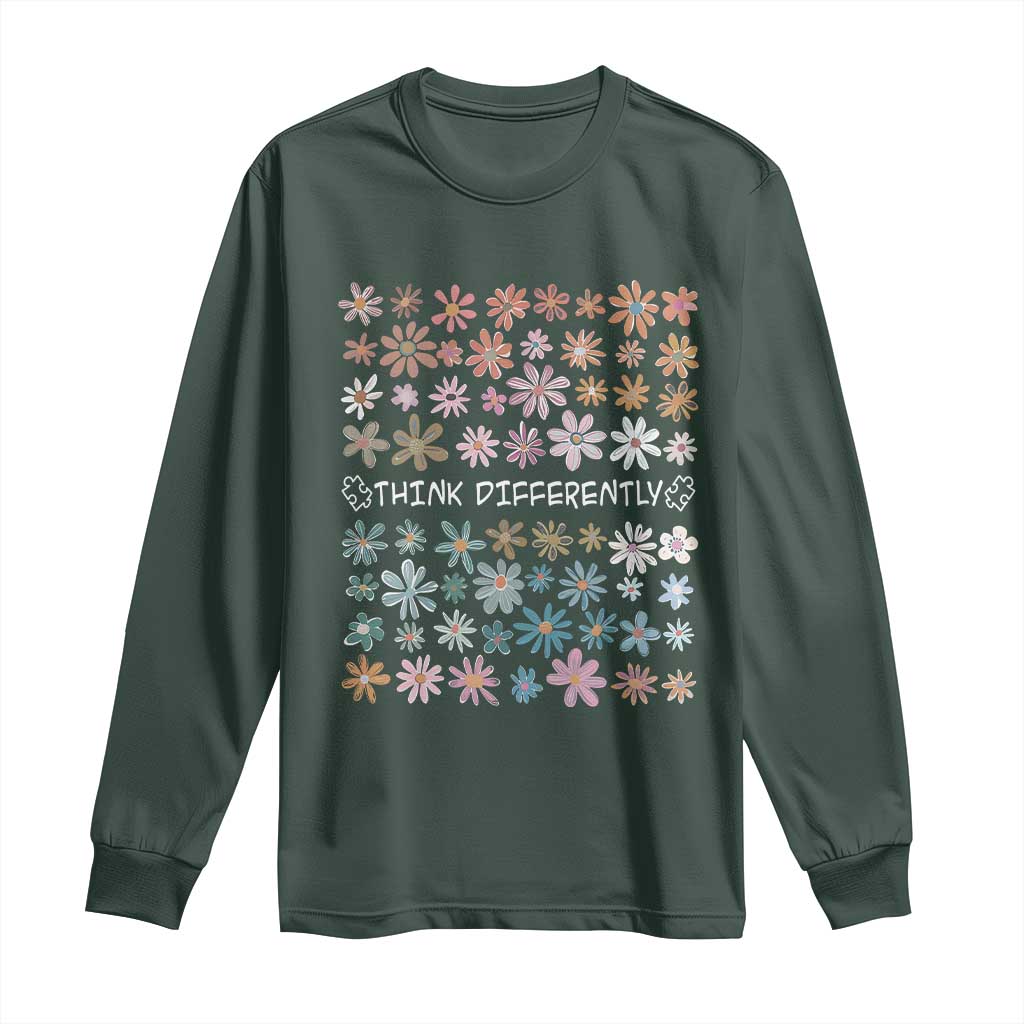 Autism Support Long Sleeve Shirt Think Differently Neurodiversity Sped Teacher