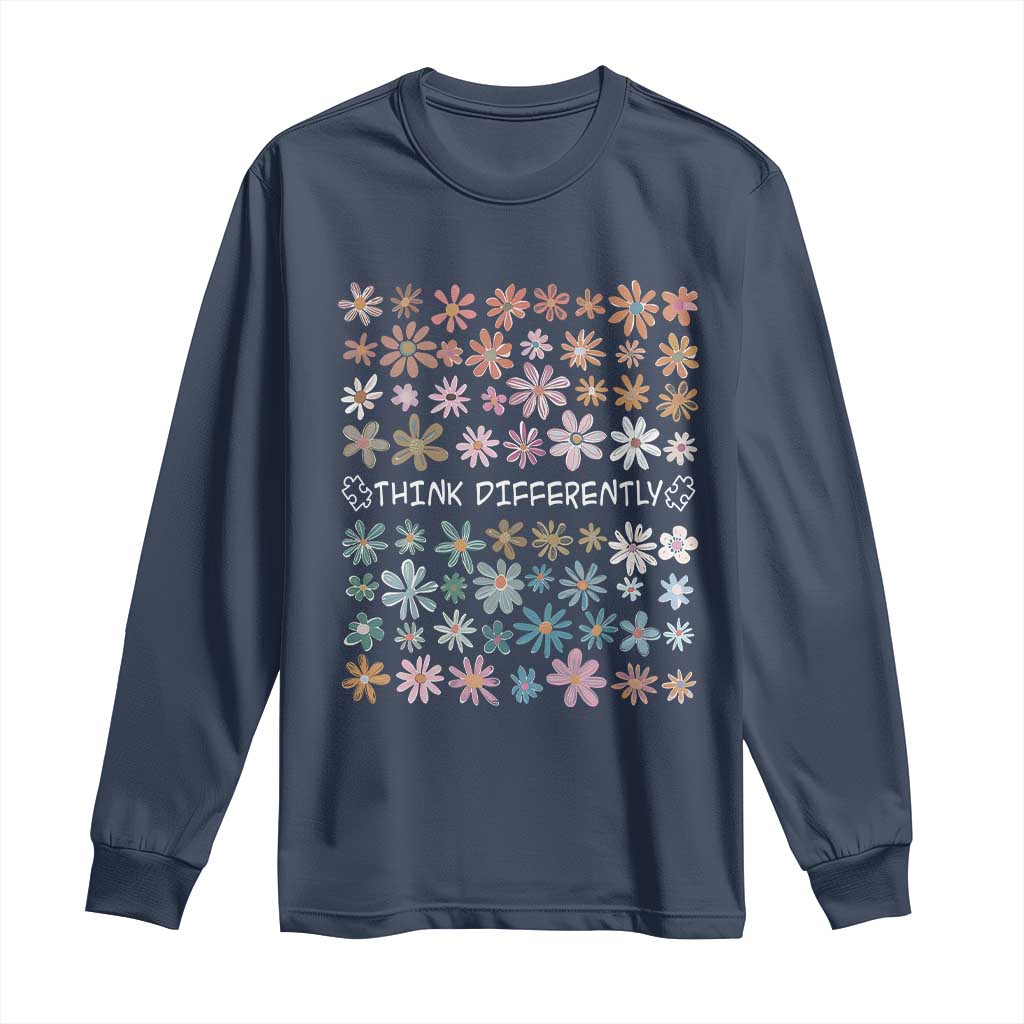 Autism Support Long Sleeve Shirt Think Differently Neurodiversity Sped Teacher