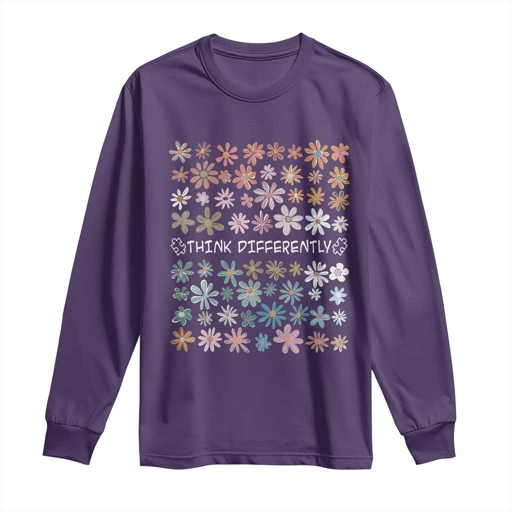 Autism Support Long Sleeve Shirt Think Differently Neurodiversity Sped Teacher
