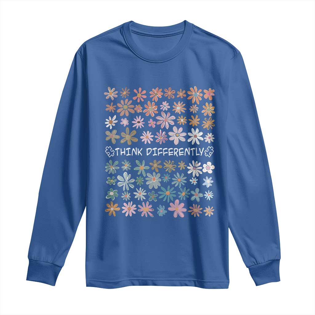 Autism Support Long Sleeve Shirt Think Differently Neurodiversity Sped Teacher