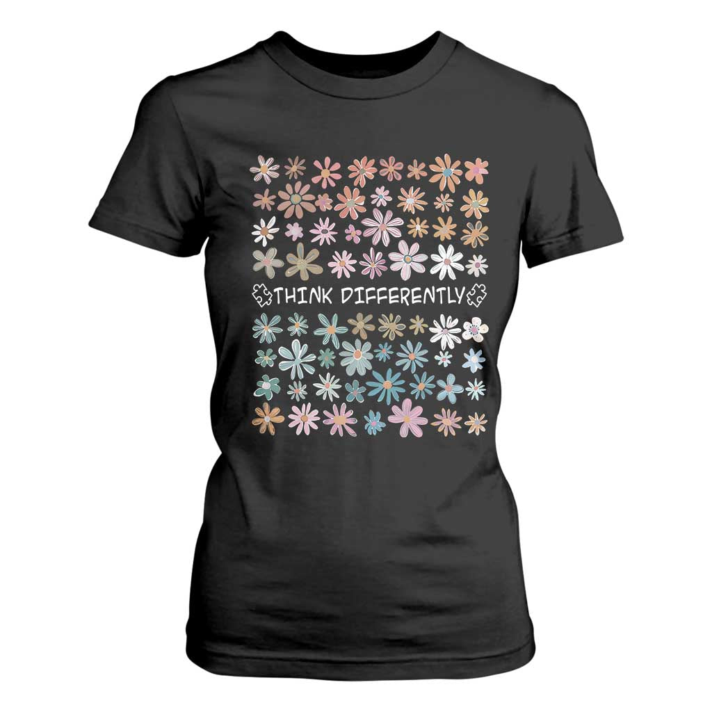 Autism Support T Shirt For Women Think Differently Neurodiversity Sped Teacher