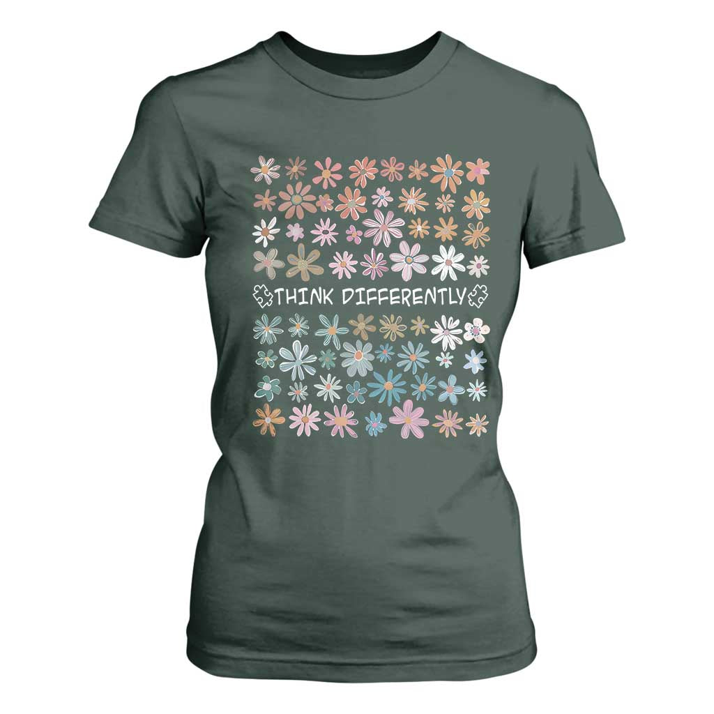 Autism Support T Shirt For Women Think Differently Neurodiversity Sped Teacher