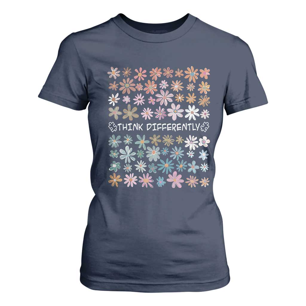 Autism Support T Shirt For Women Think Differently Neurodiversity Sped Teacher
