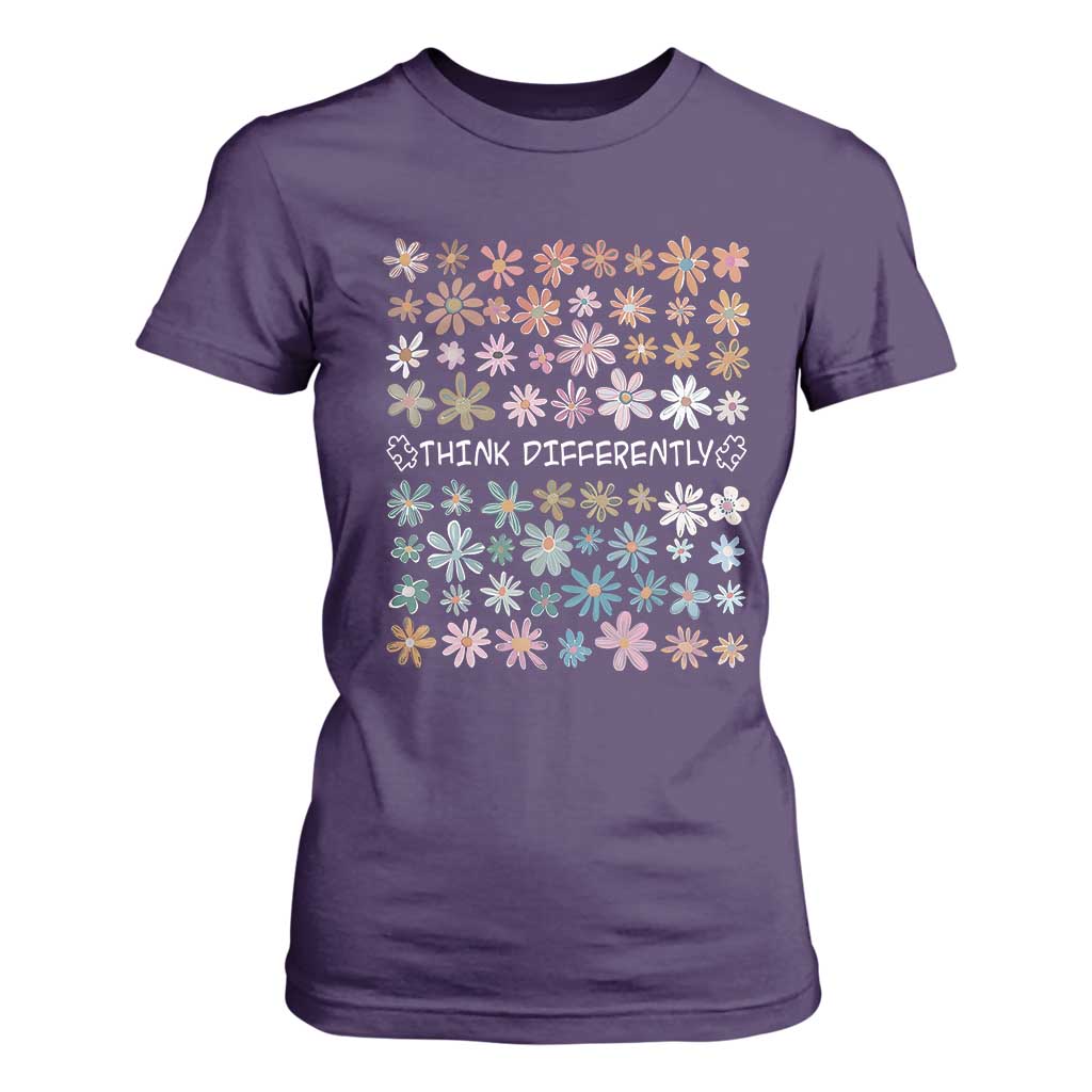 Autism Support T Shirt For Women Think Differently Neurodiversity Sped Teacher