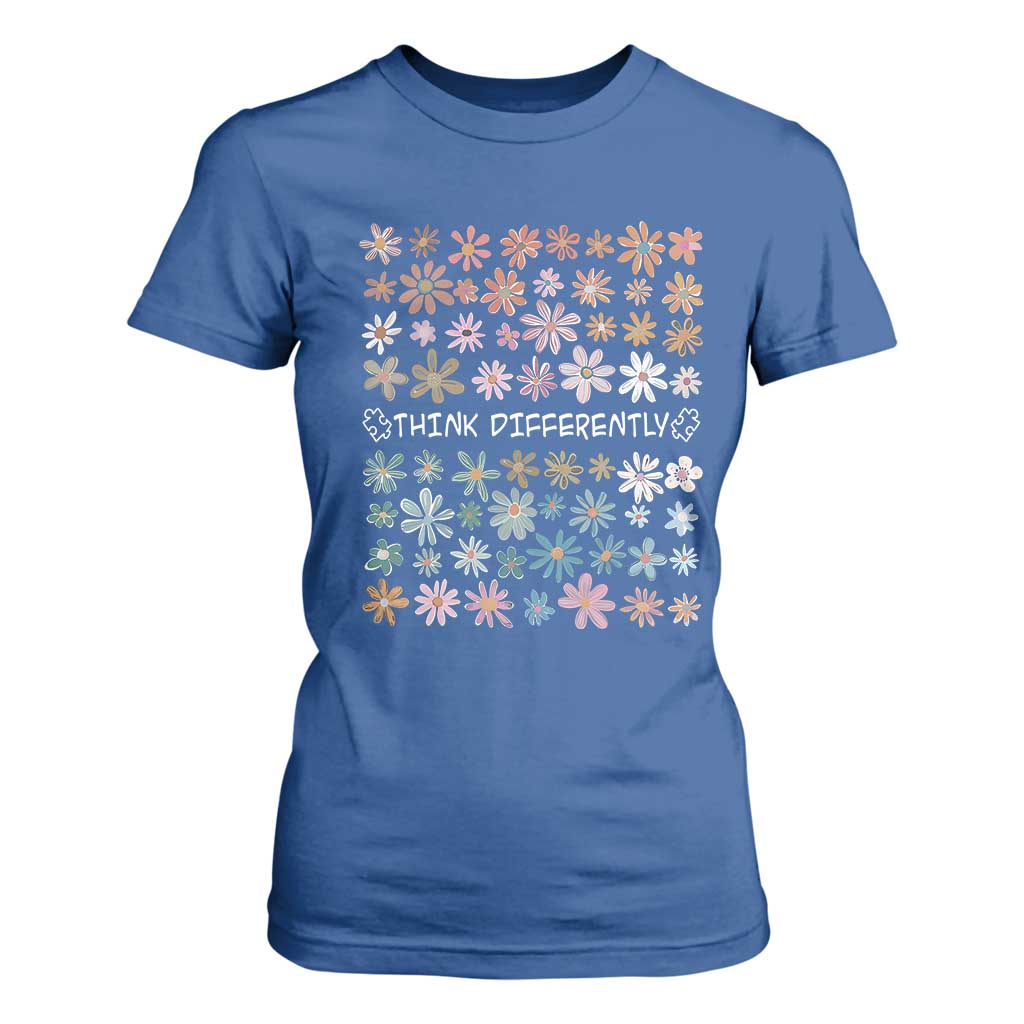 Autism Support T Shirt For Women Think Differently Neurodiversity Sped Teacher