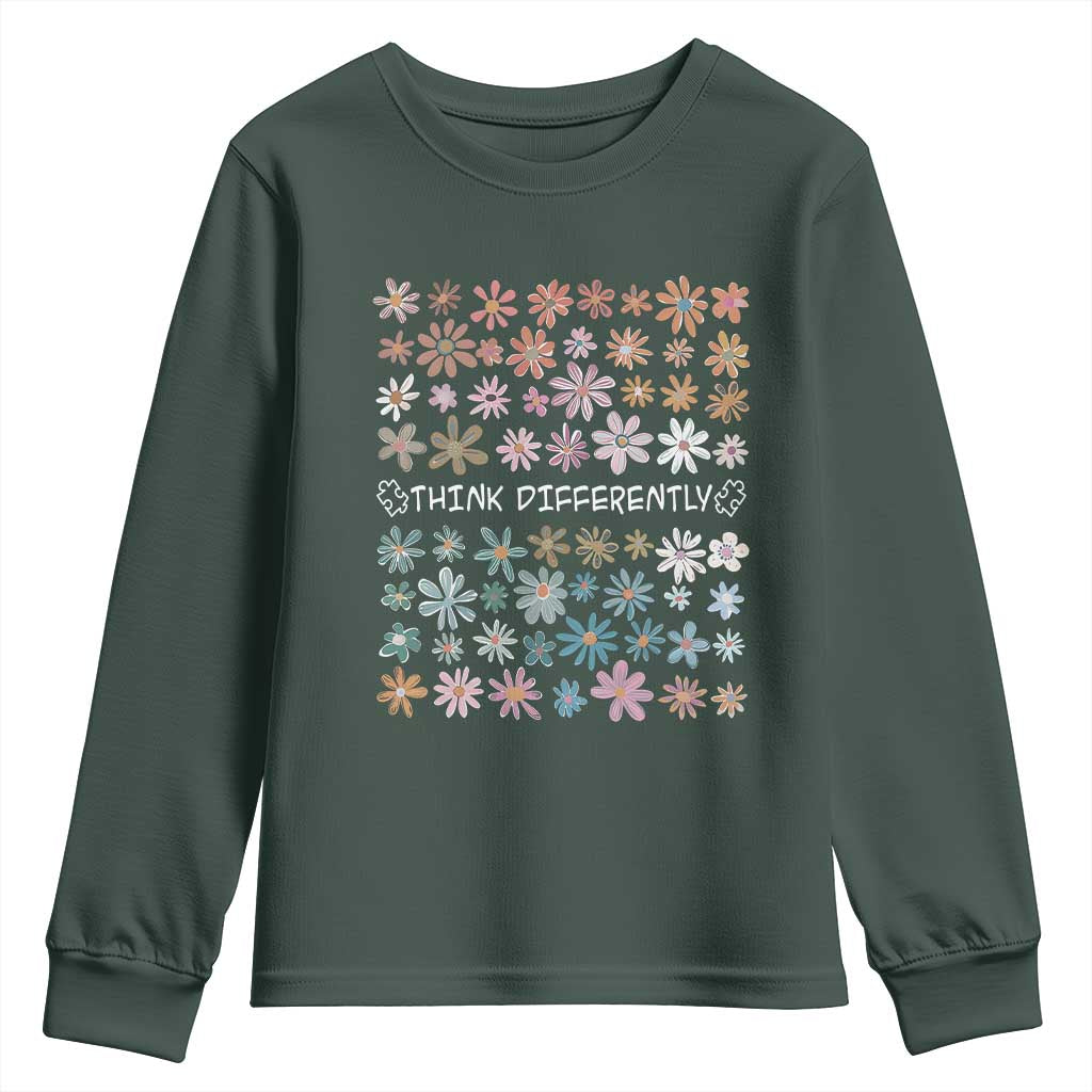 Autism Support Youth Sweatshirt Think Differently Neurodiversity Sped Teacher