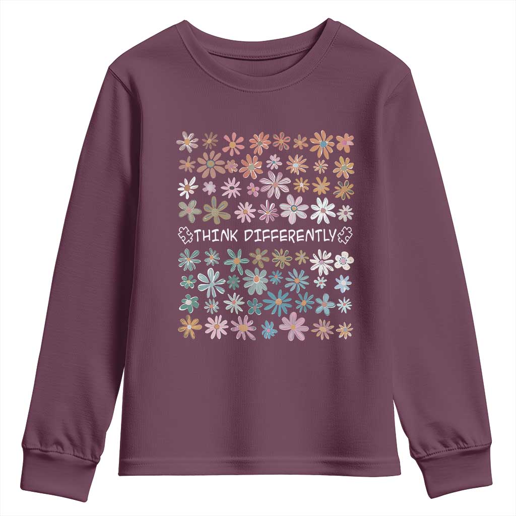 Autism Support Youth Sweatshirt Think Differently Neurodiversity Sped Teacher