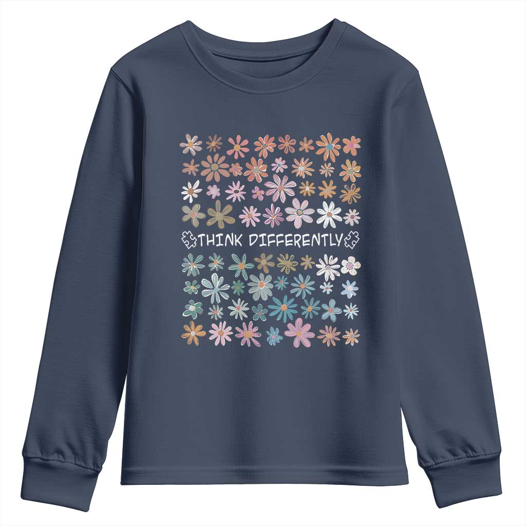 Autism Support Youth Sweatshirt Think Differently Neurodiversity Sped Teacher
