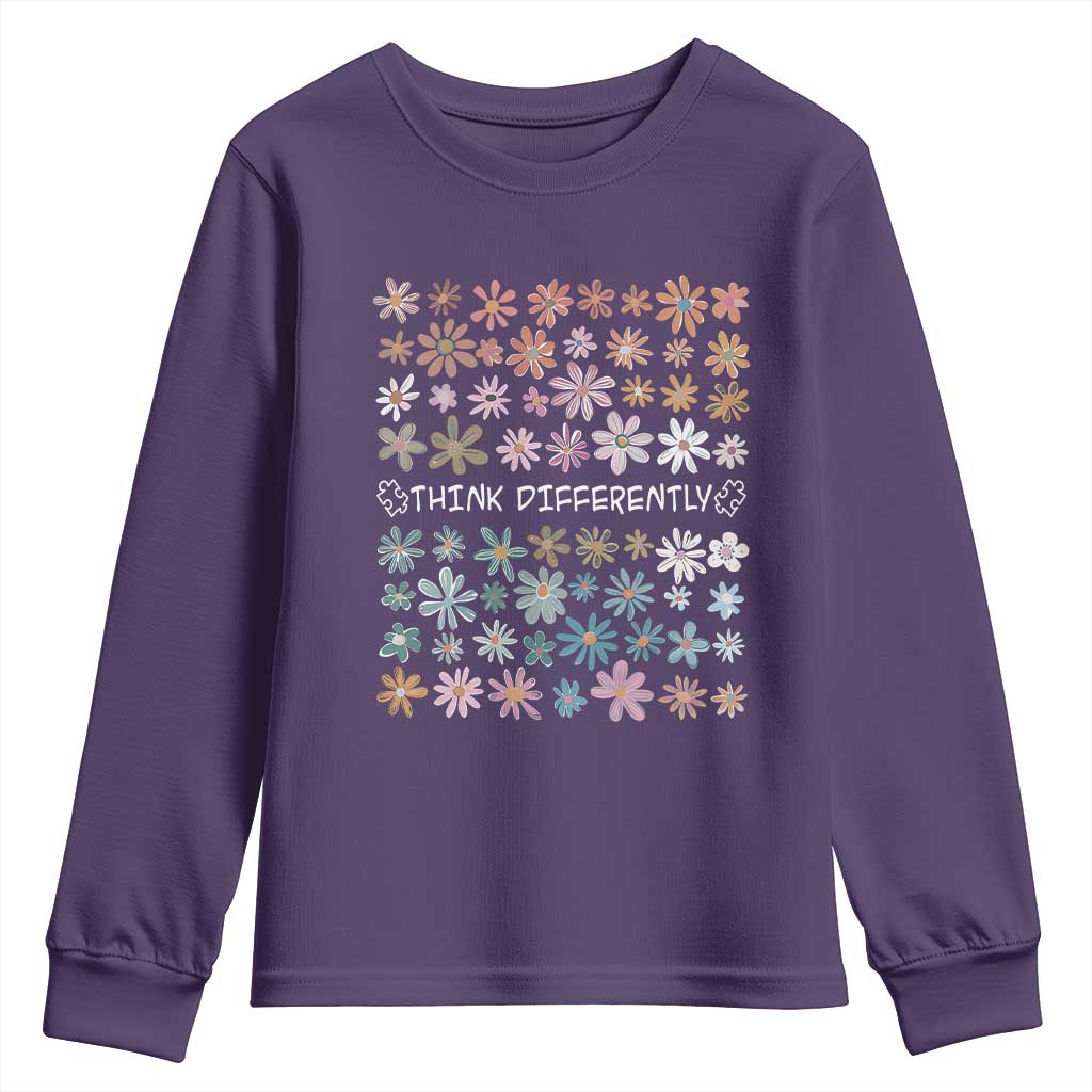 Autism Support Youth Sweatshirt Think Differently Neurodiversity Sped Teacher
