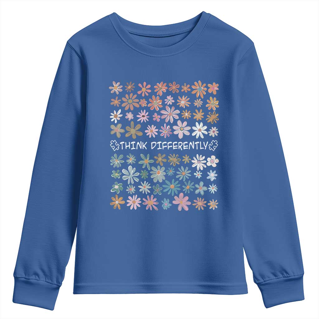 Autism Support Youth Sweatshirt Think Differently Neurodiversity Sped Teacher