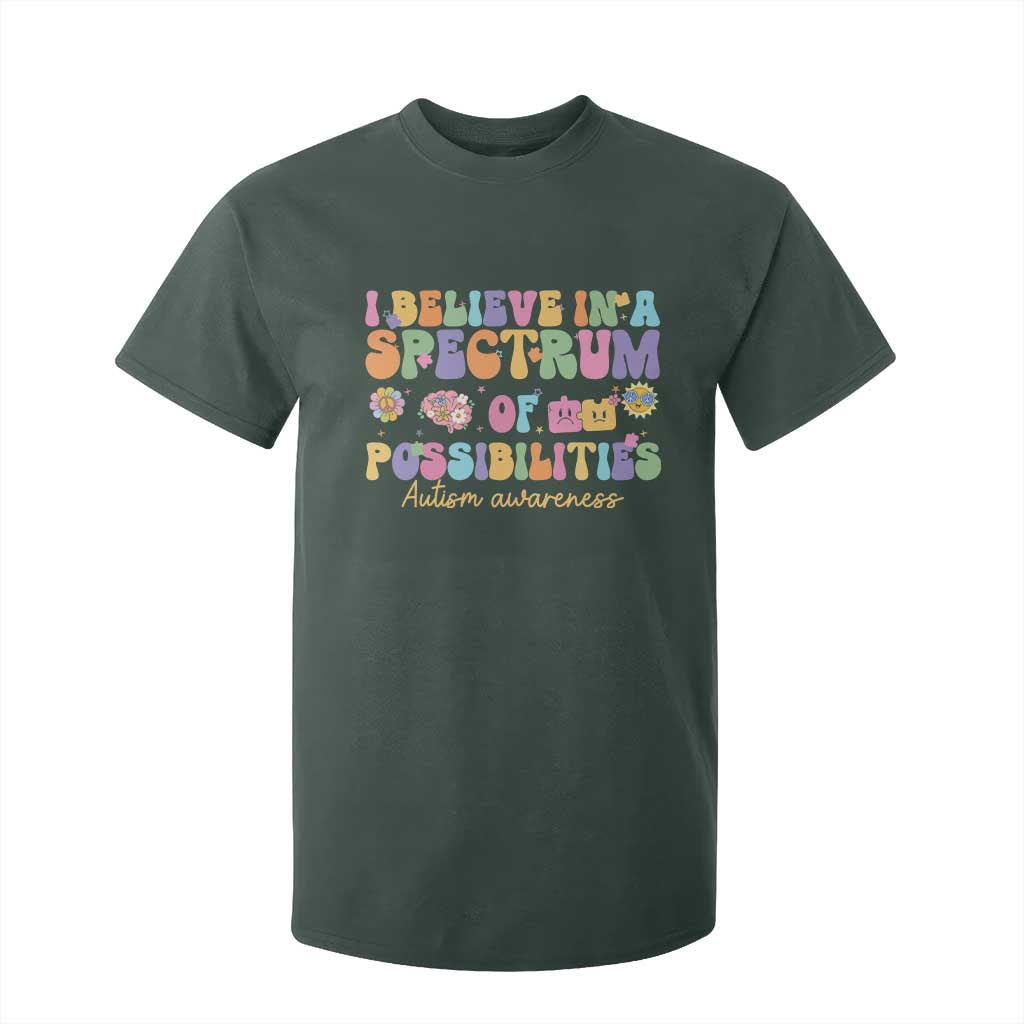 I Believe In A Spectrum Of Possibilities Autism Support T Shirt For Kid Neurodiversity SPED Teacher Gift