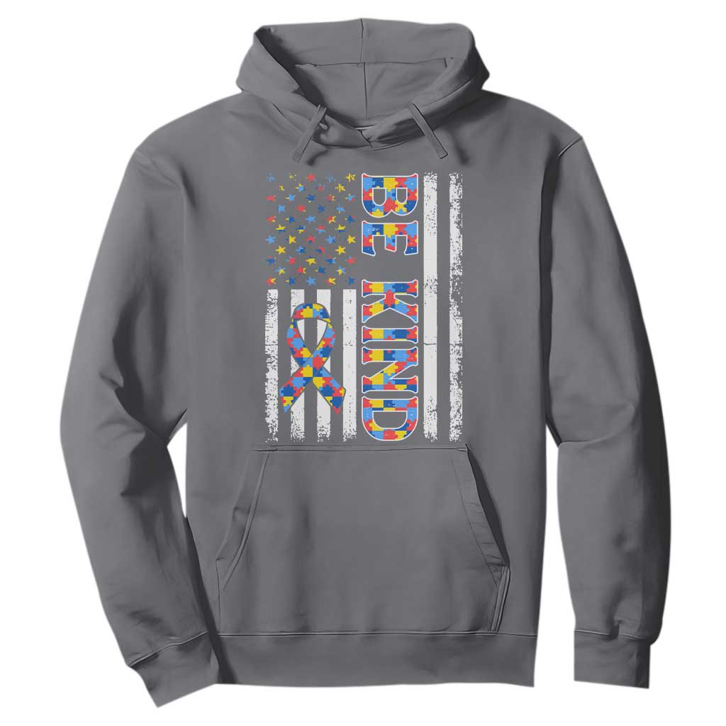 Be Kind Autism Hoodie USA flag Autistic Support