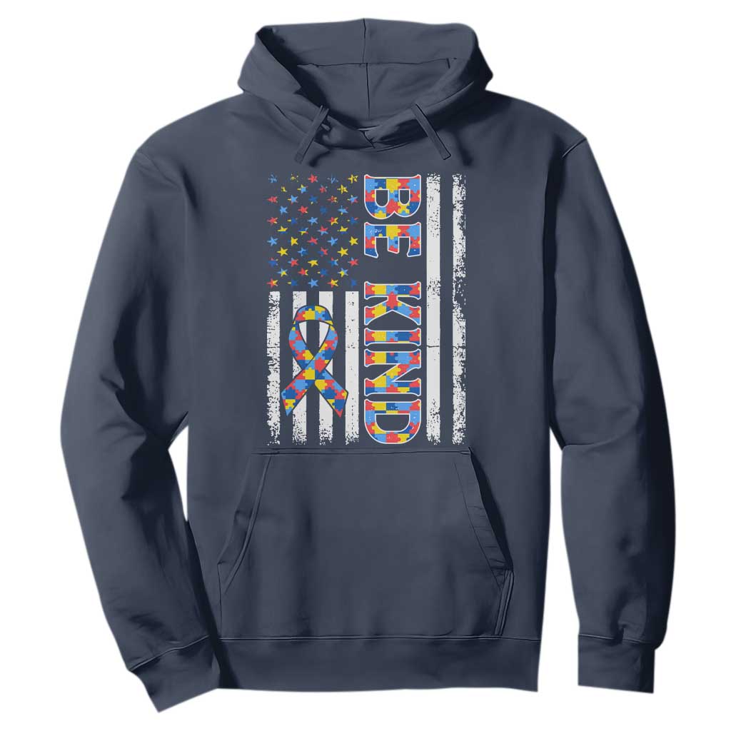 Be Kind Autism Hoodie USA flag Autistic Support
