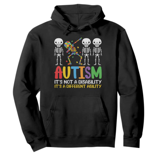 Autism Support Hoodie Skeleton Dabbing Autistic Kids