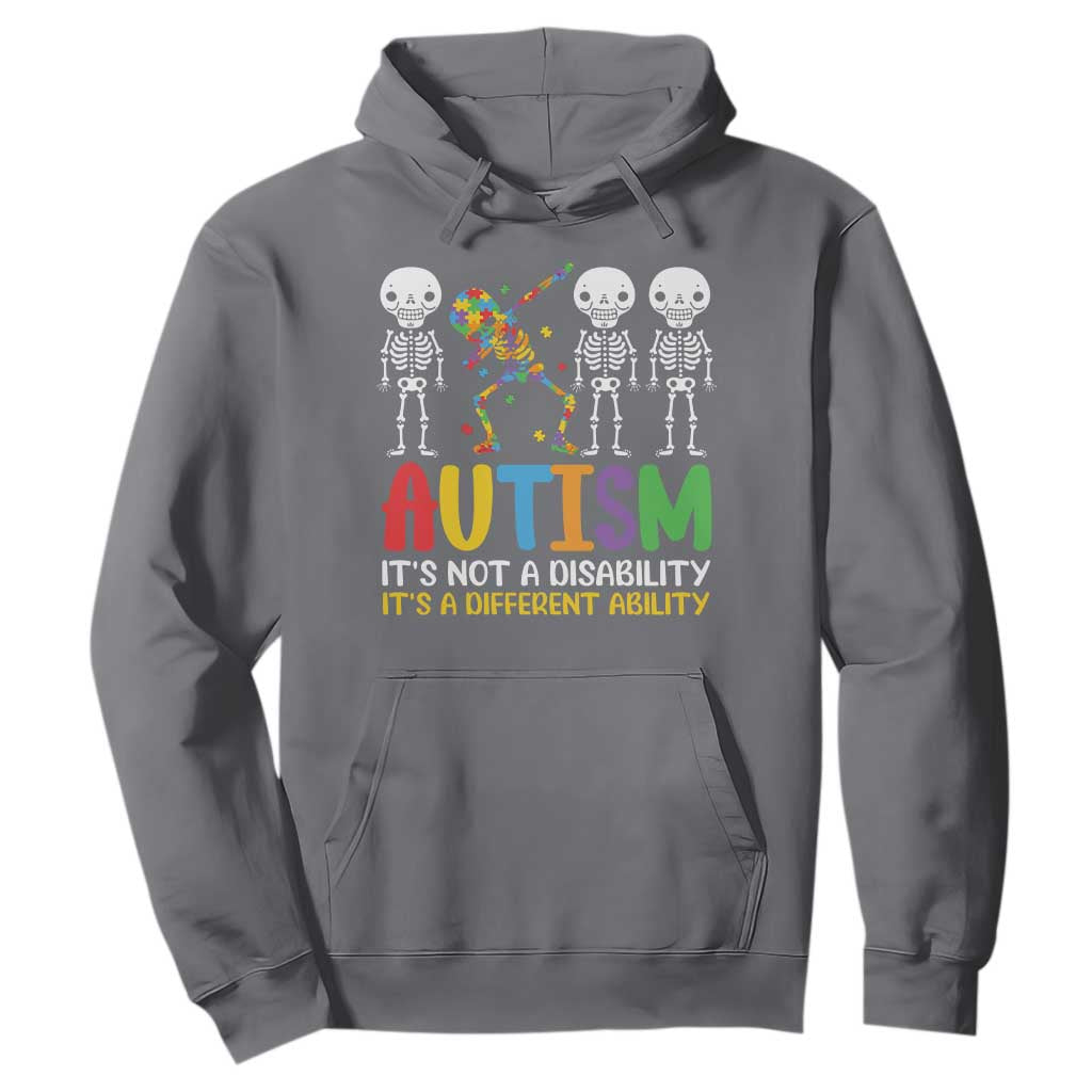 Autism Support Hoodie Skeleton Dabbing Autistic Kids
