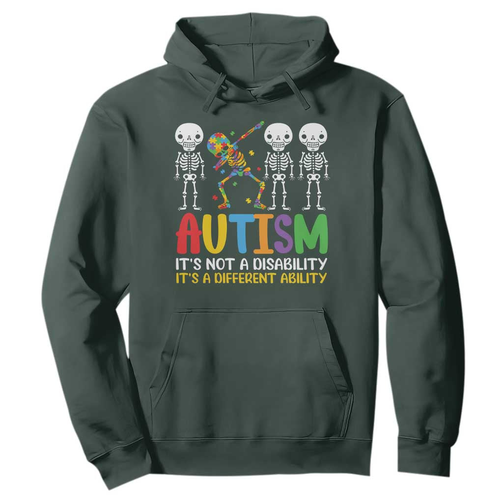 Autism Support Hoodie Skeleton Dabbing Autistic Kids