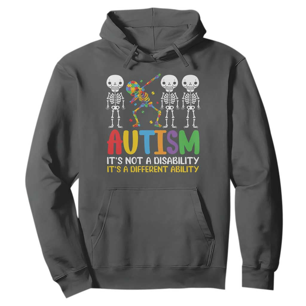 Autism Support Hoodie Skeleton Dabbing Autistic Kids