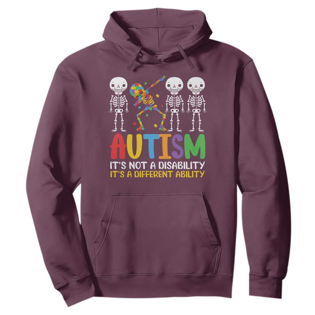 Autism Support Hoodie Skeleton Dabbing Autistic Kids