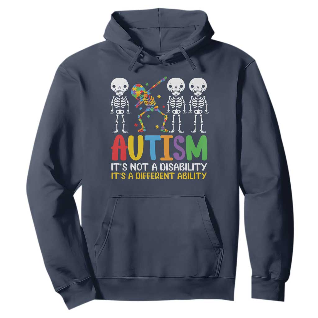 Autism Support Hoodie Skeleton Dabbing Autistic Kids