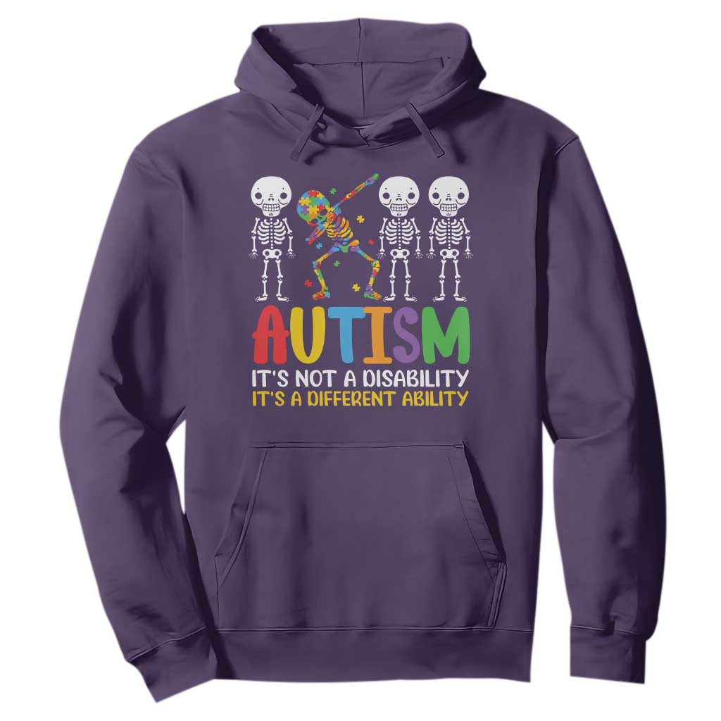 Autism Support Hoodie Skeleton Dabbing Autistic Kids