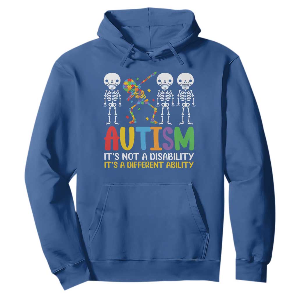 Autism Support Hoodie Skeleton Dabbing Autistic Kids