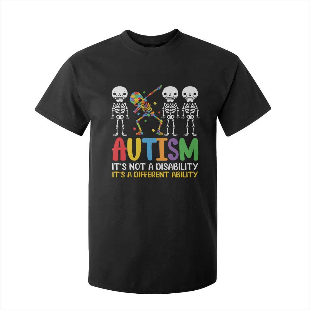 Autism Support T Shirt For Kid Skeleton Dabbing Autistic Kids