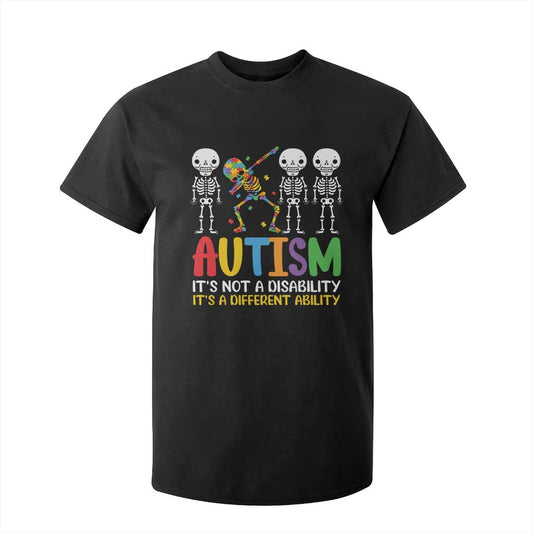Autism Support T Shirt For Kid Skeleton Dabbing Autistic Kids